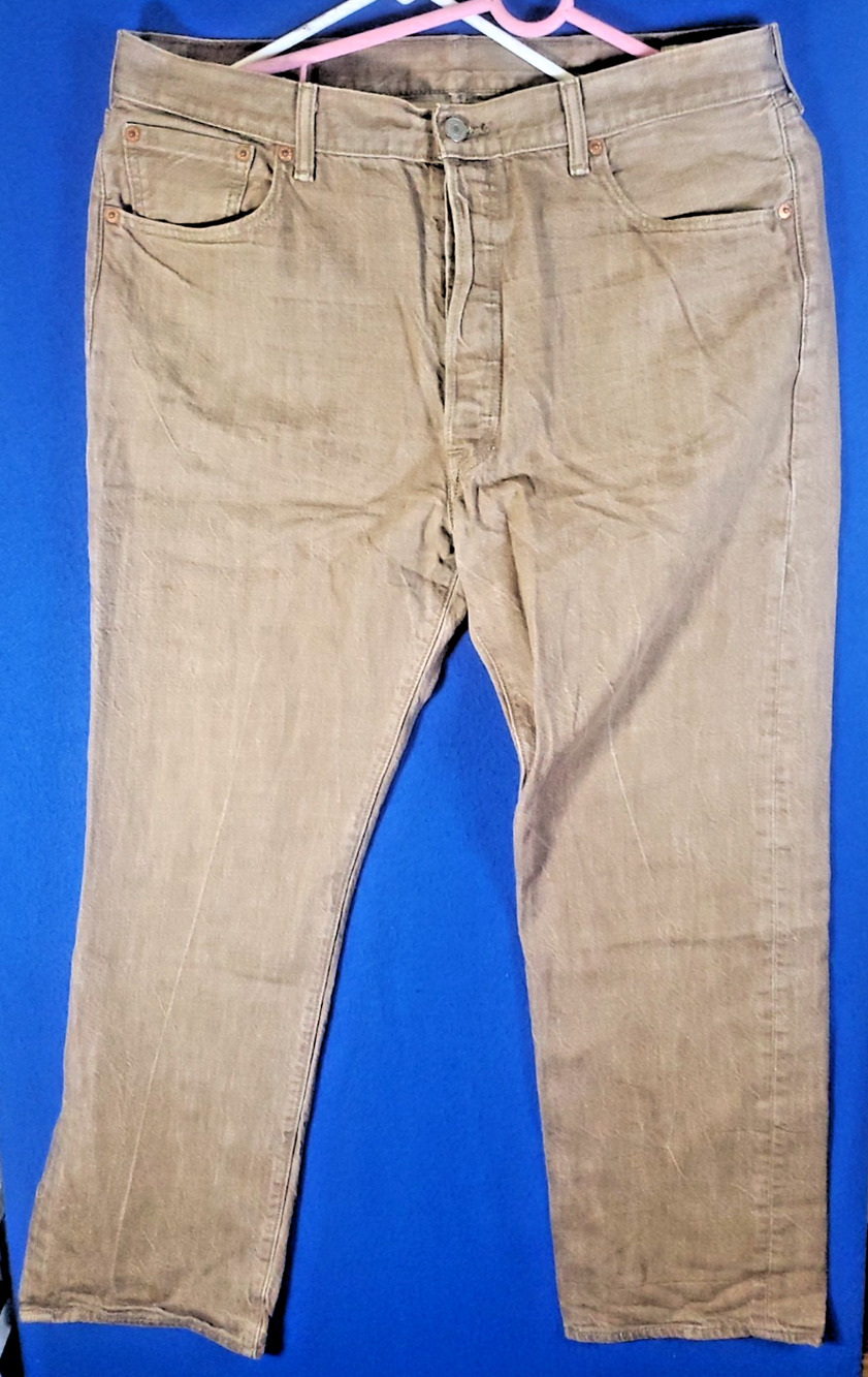 Levis 501xx White Oak Cone Denim Jeans Mens 38x32 Tan Beige Khaki Button Fly
